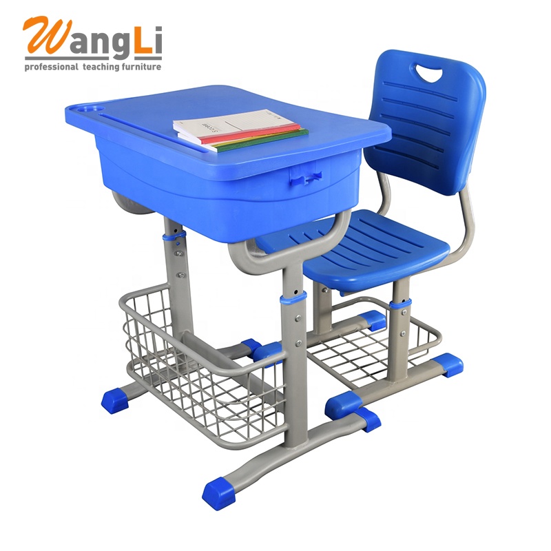 Modern Eco-friendly School Study Desk and Adjustable Chair Set for Students Dining Use