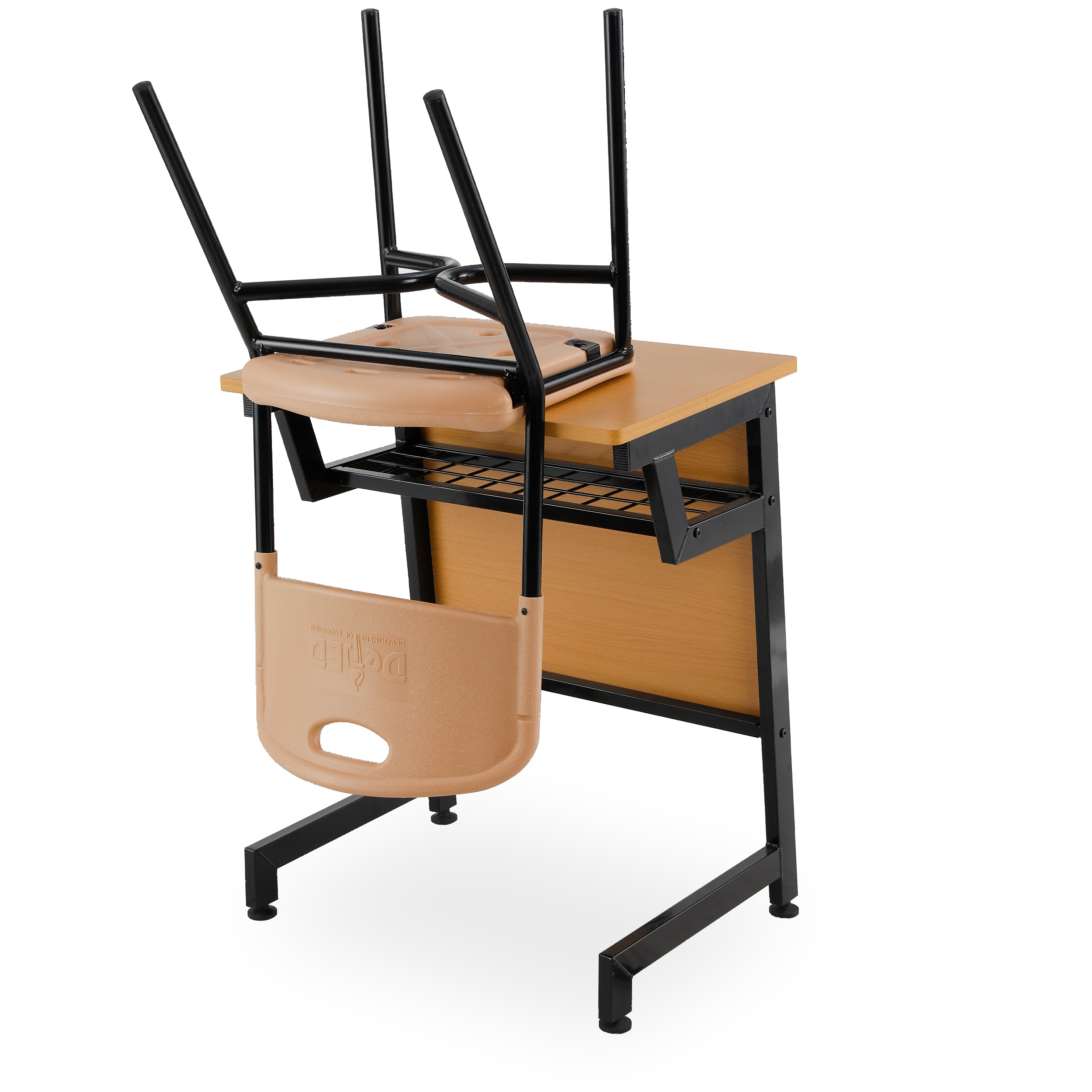Modern Comfortable Adjustable Classroom School Desk Chair Set Wood Material Durable Fireproof Eco-friendly 3-Year School